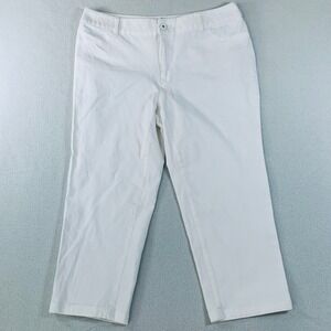 Chicos Women's Mid Rise Stretch Casual Crop Pants Trouser White Size 1.5 (M/10)